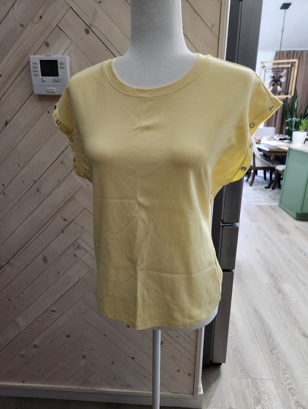 Yellow Tank With Rivet Trim Sleeves
